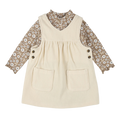 Ensemble robe salopette en velours côtelé à imprimé marguerites FIRSTS