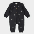 FIRSTS Daisy Print on Dark Grey Sweater Knit Playsuit