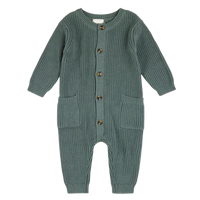 Thumbnail for FIRSTS Dark Teal Pointelle Knit Playsuit