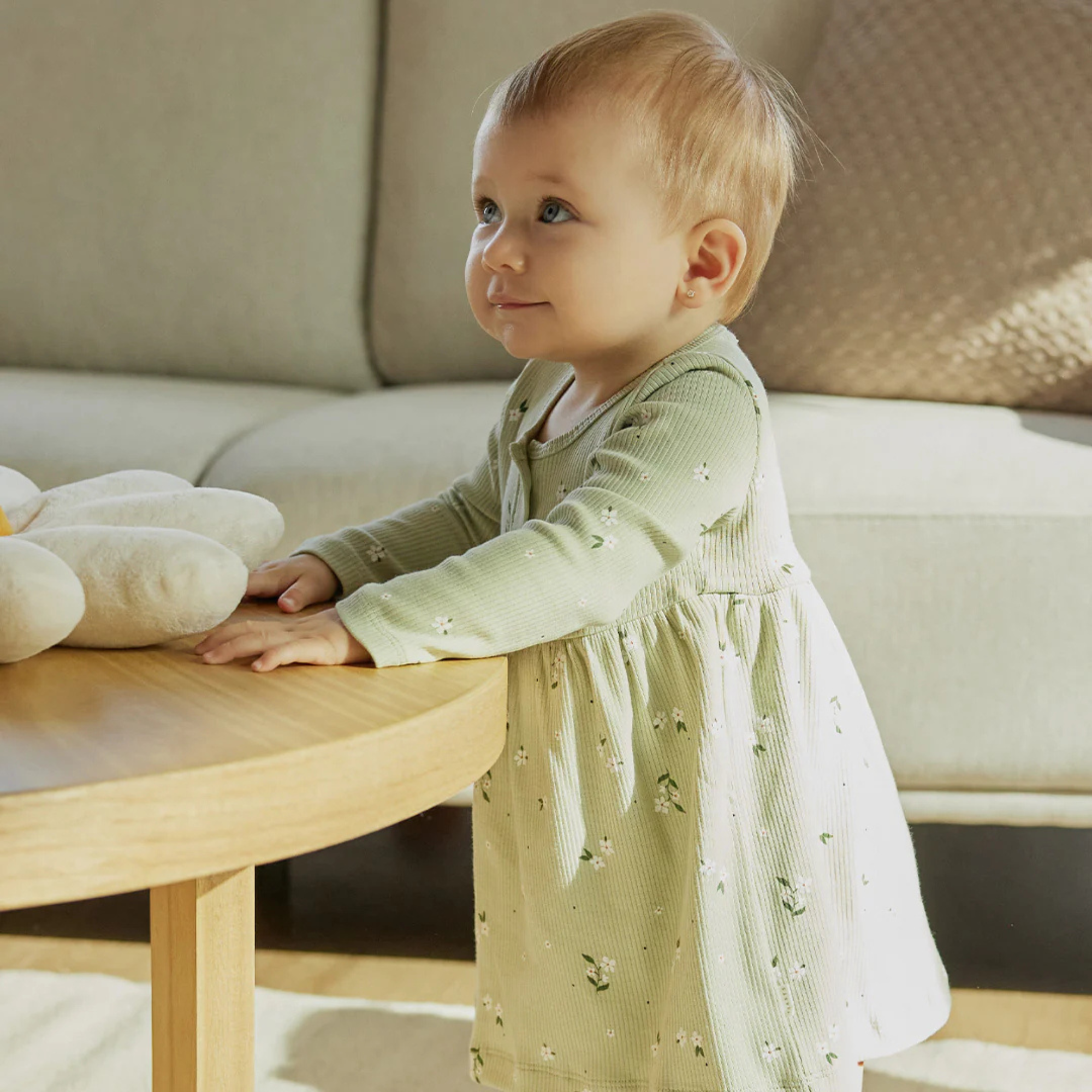 FIRSTS Ditsy Floral Print Bodysuit Dress