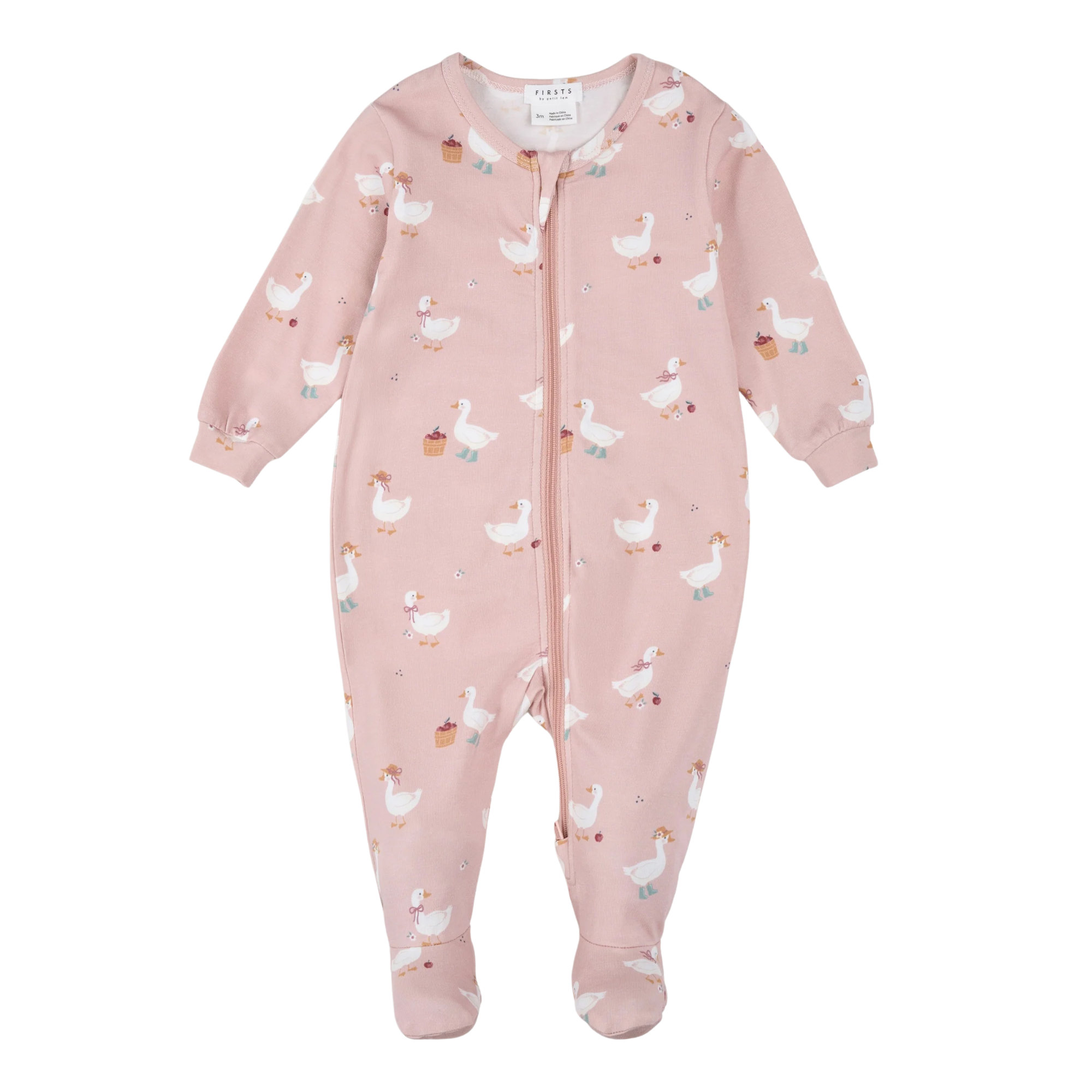 FIRSTS Dress-up Duck Print on Primrose LunaKnit Sleeper