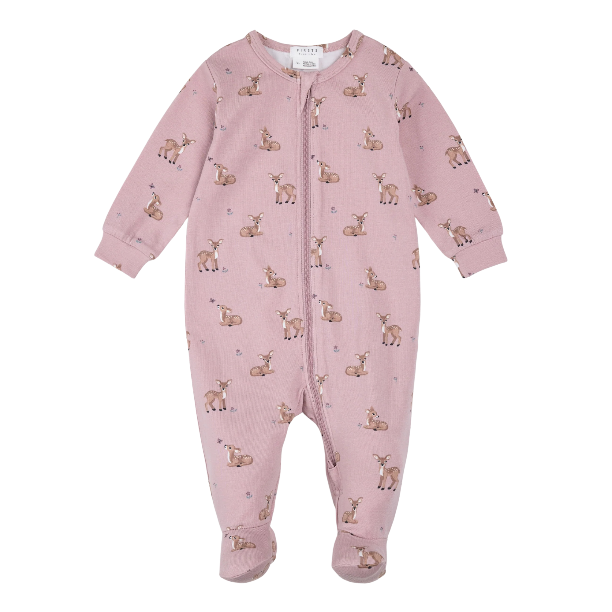 FIRSTS Fall Fawn Print on Twilight LunaKnit Sleeper