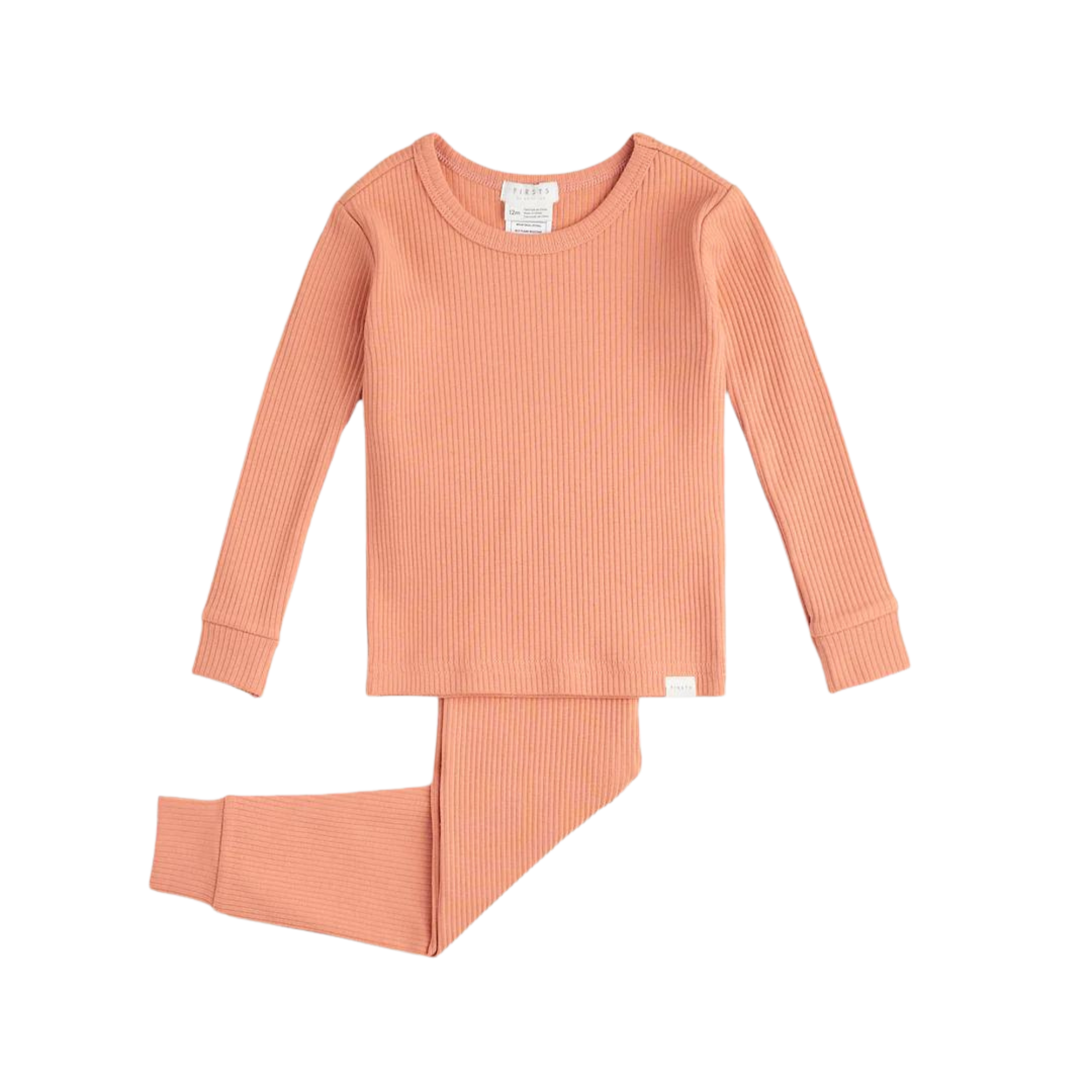 FIRSTS Fiery Coral Modal Rib Infant PJ Set