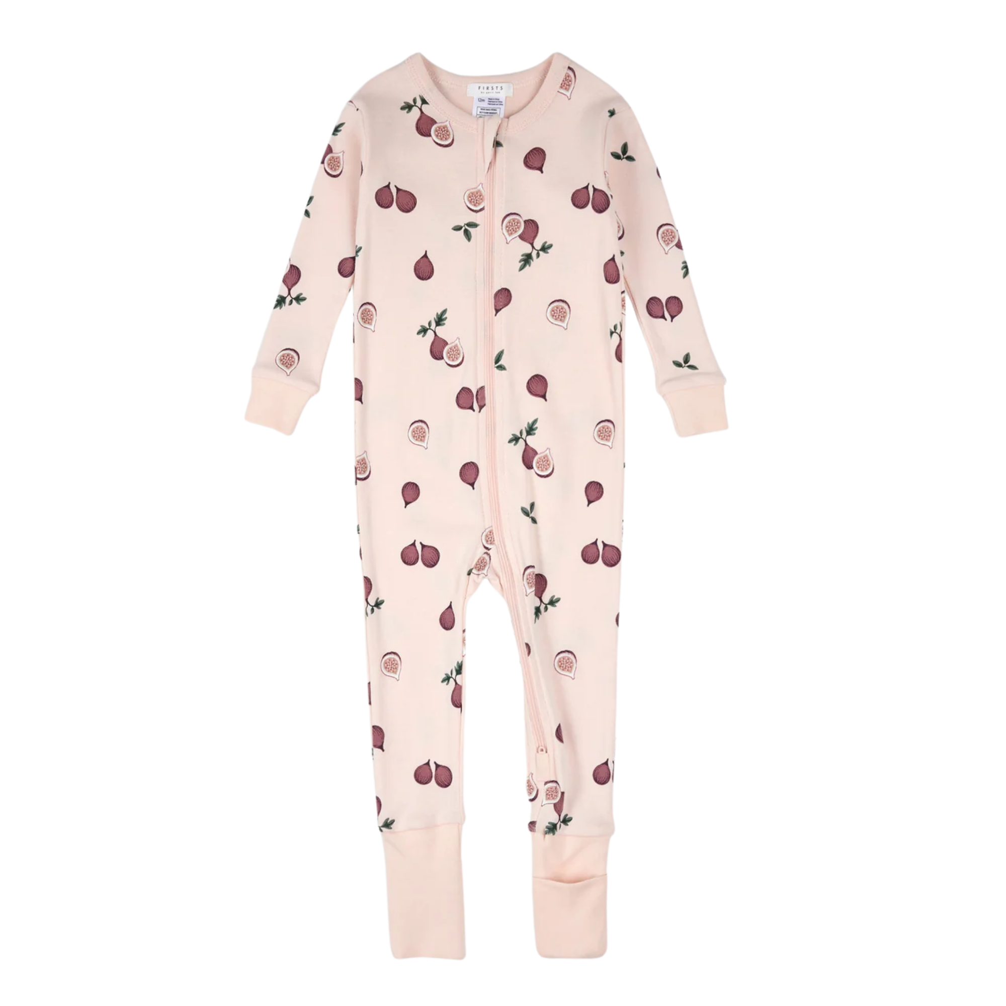 FIRSTS Figs Print on Light Pink Convertible Sleeper