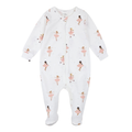 FIRSTS Figure Skaters Print on Off-White Footed Sleeper