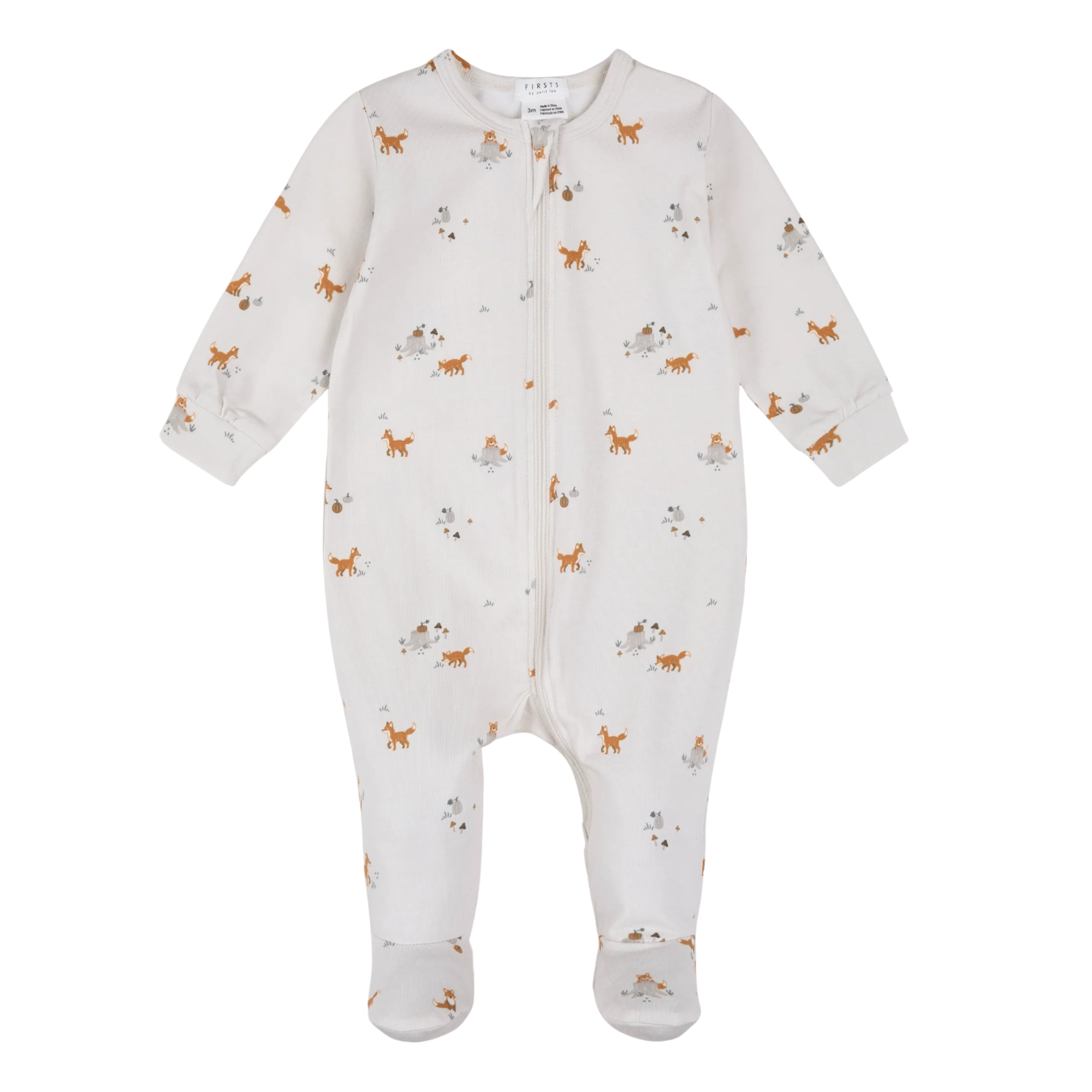 FIRSTS Fox Kit Print on Off-White LunaKnit Sleeper
