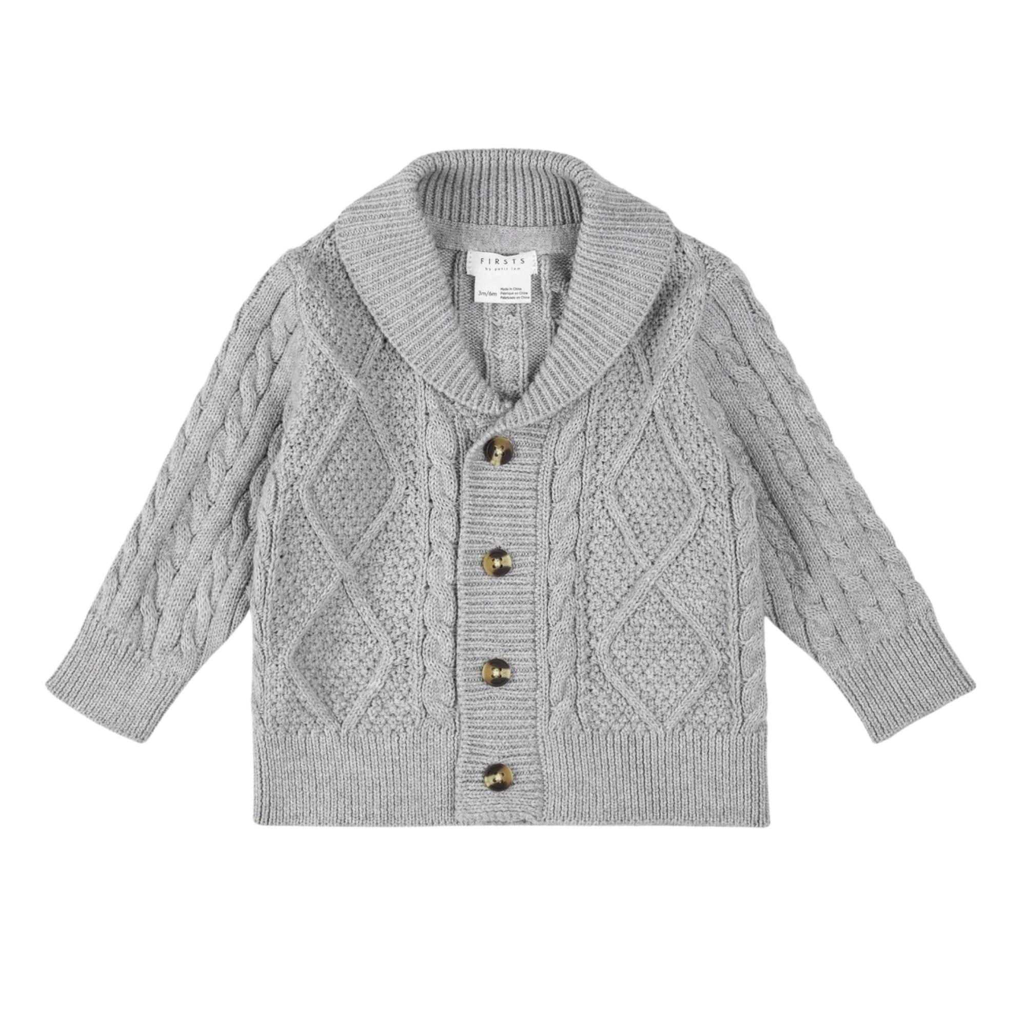 Cardigan en tricot gris chiné FIRSTS