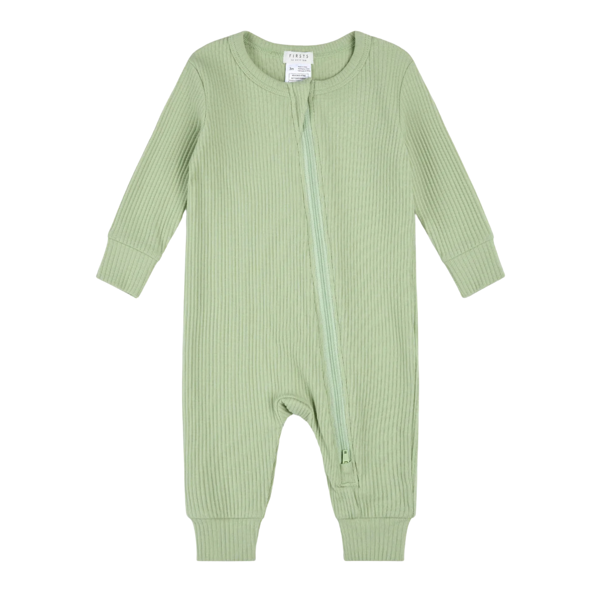 Pyjama côtelé en modal vert clair FIRSTS