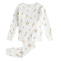 Thumbnail for FIRSTS Maize Print on Off-White Infant PJ Set