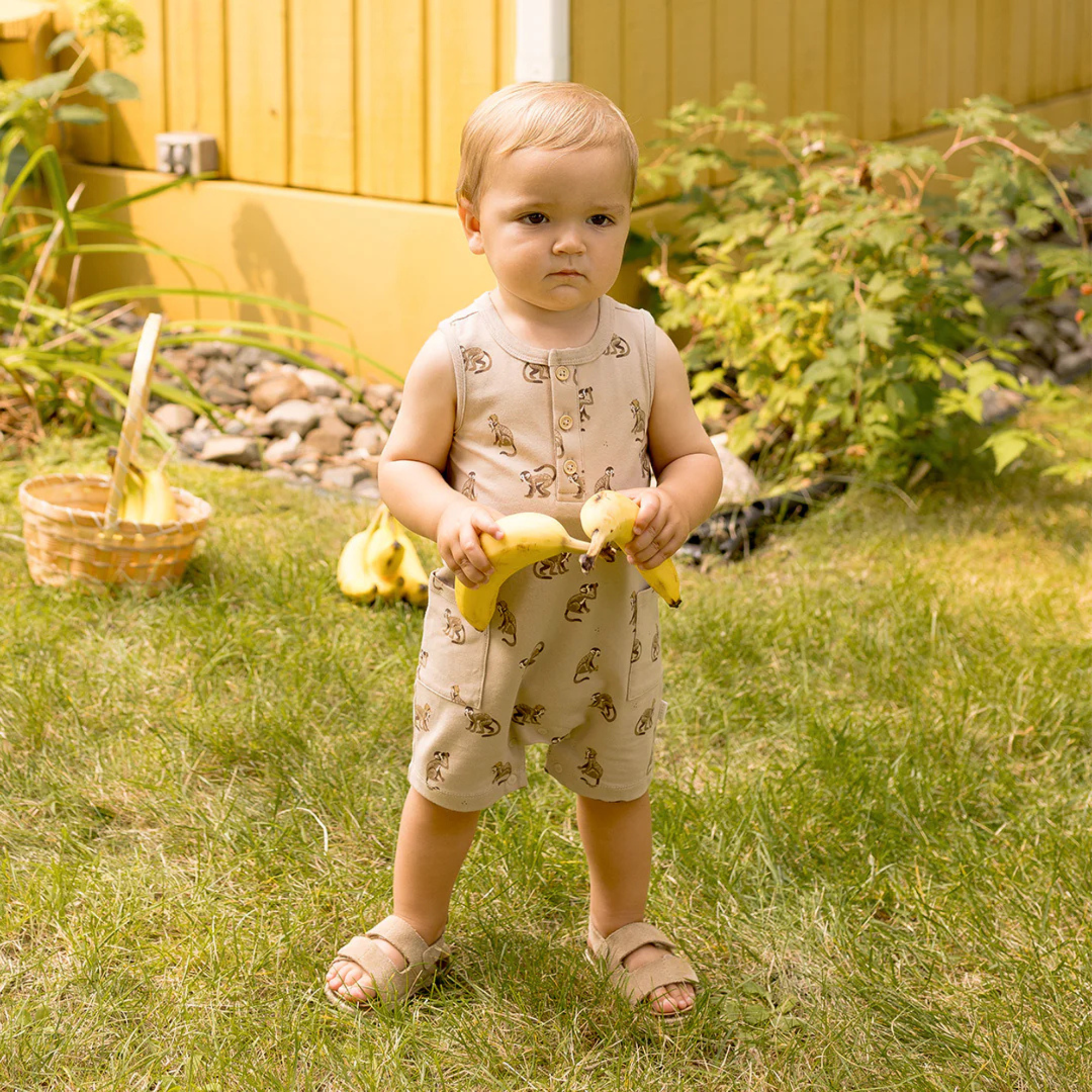 Combinaison sans manches à imprimé singe FIRSTS