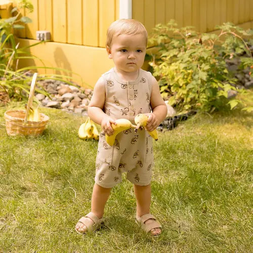 FIRSTS Monkey Print Sleeveless Romper