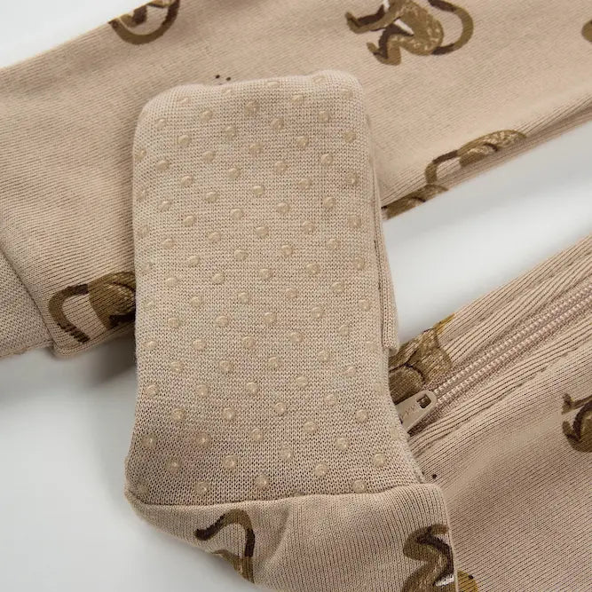 FIRSTS Monkey Print on Tan Convertible Sleeper