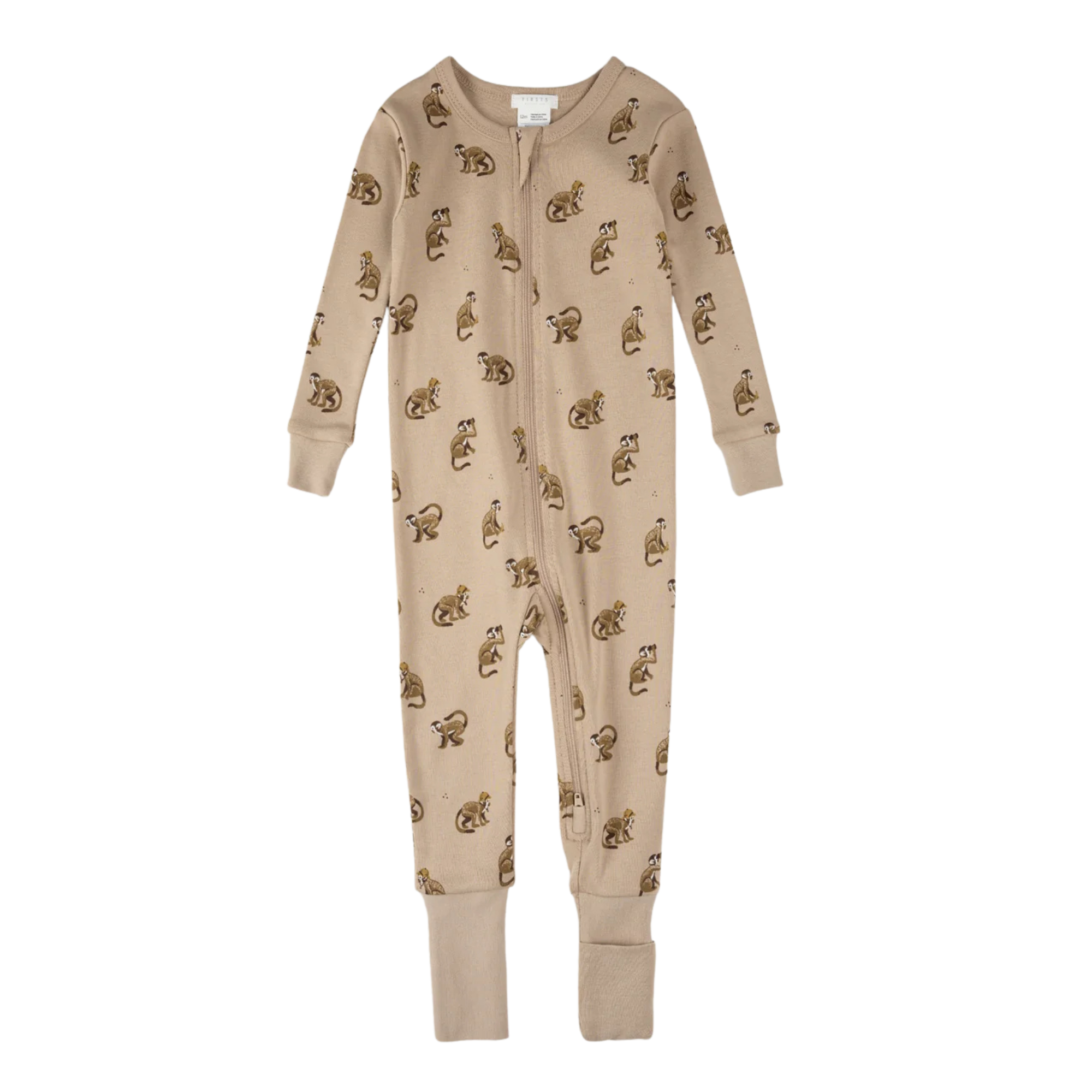 FIRSTS Monkey Print on Tan Convertible Sleeper