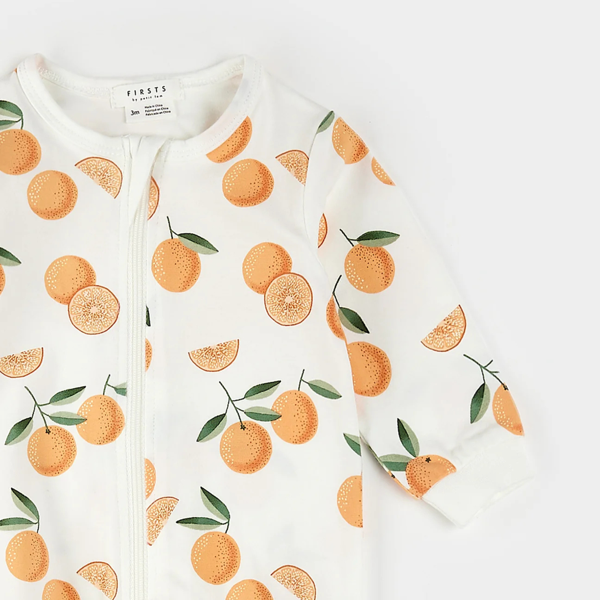 FIRSTS Oranges Print on Off-White Sleeper