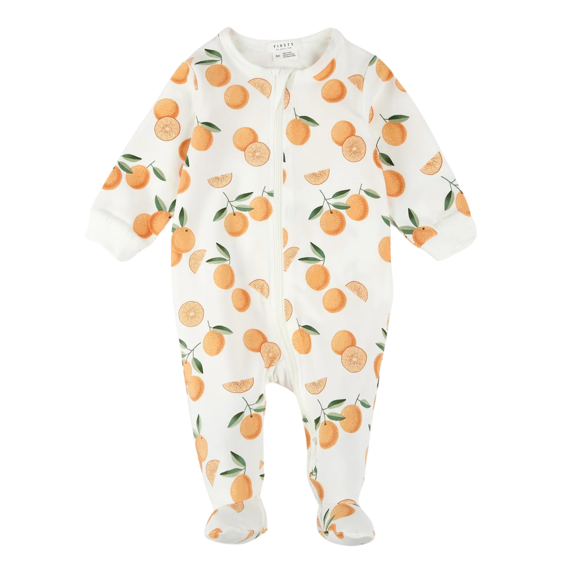 FIRSTS Oranges Print on Off-White Sleeper