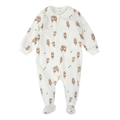 FIRSTS Otter Print on Off-White Footed Sleeper