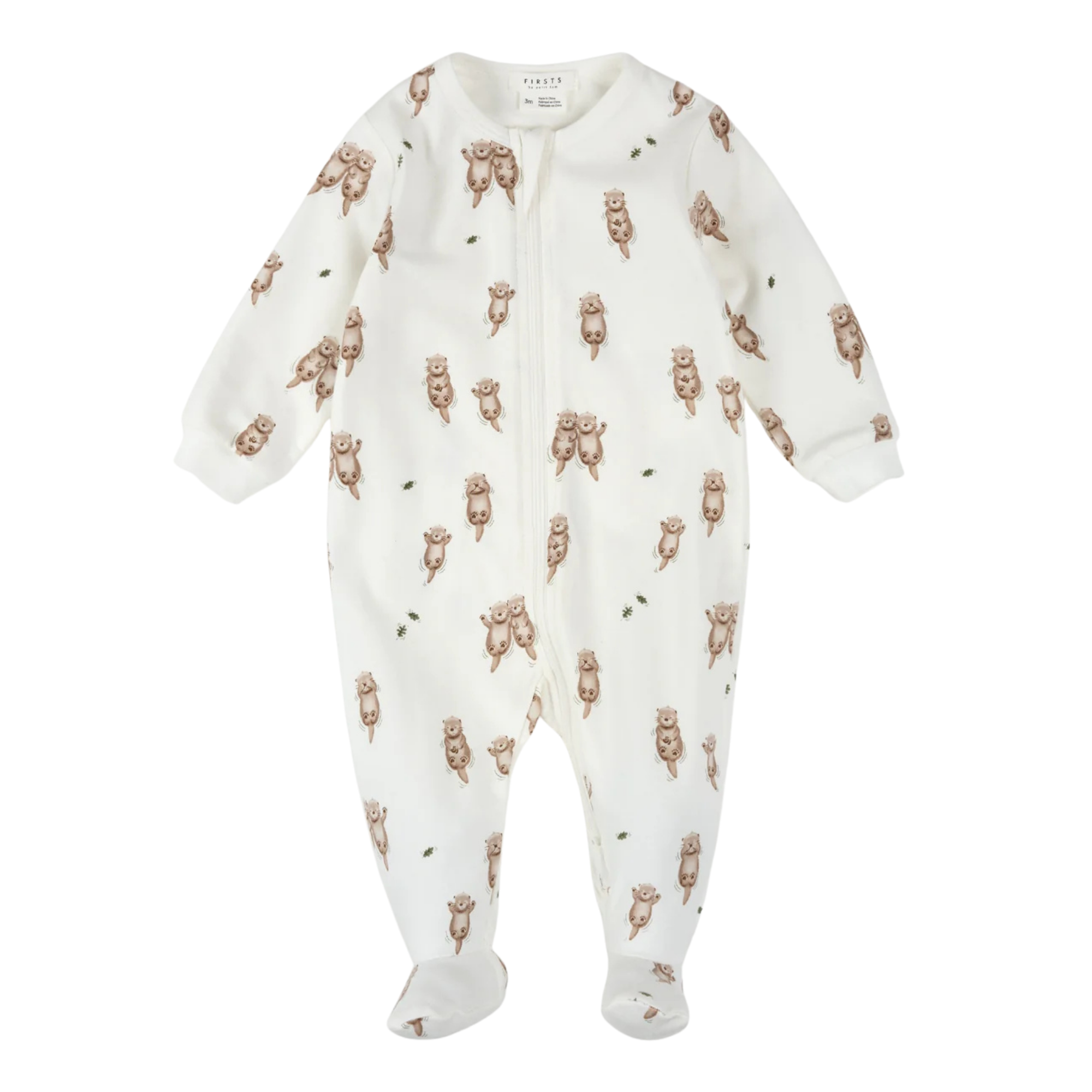 FIRSTS Otter Print on Off-White Sleeper