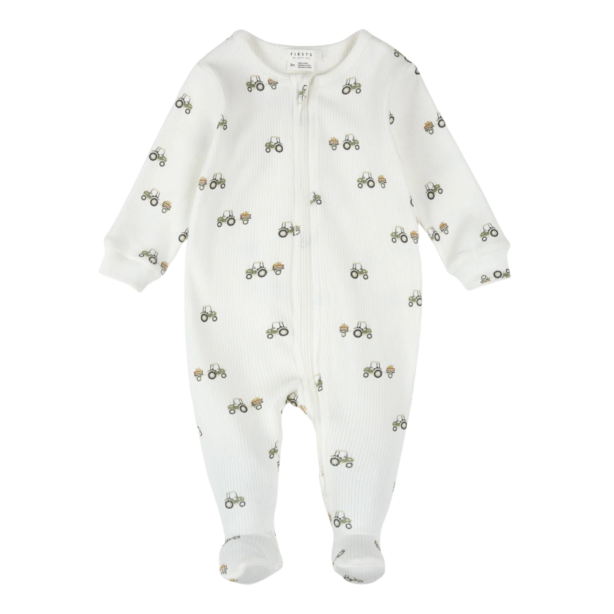 FIRSTS Pear Picking Truck Print On Off-White Sleeper