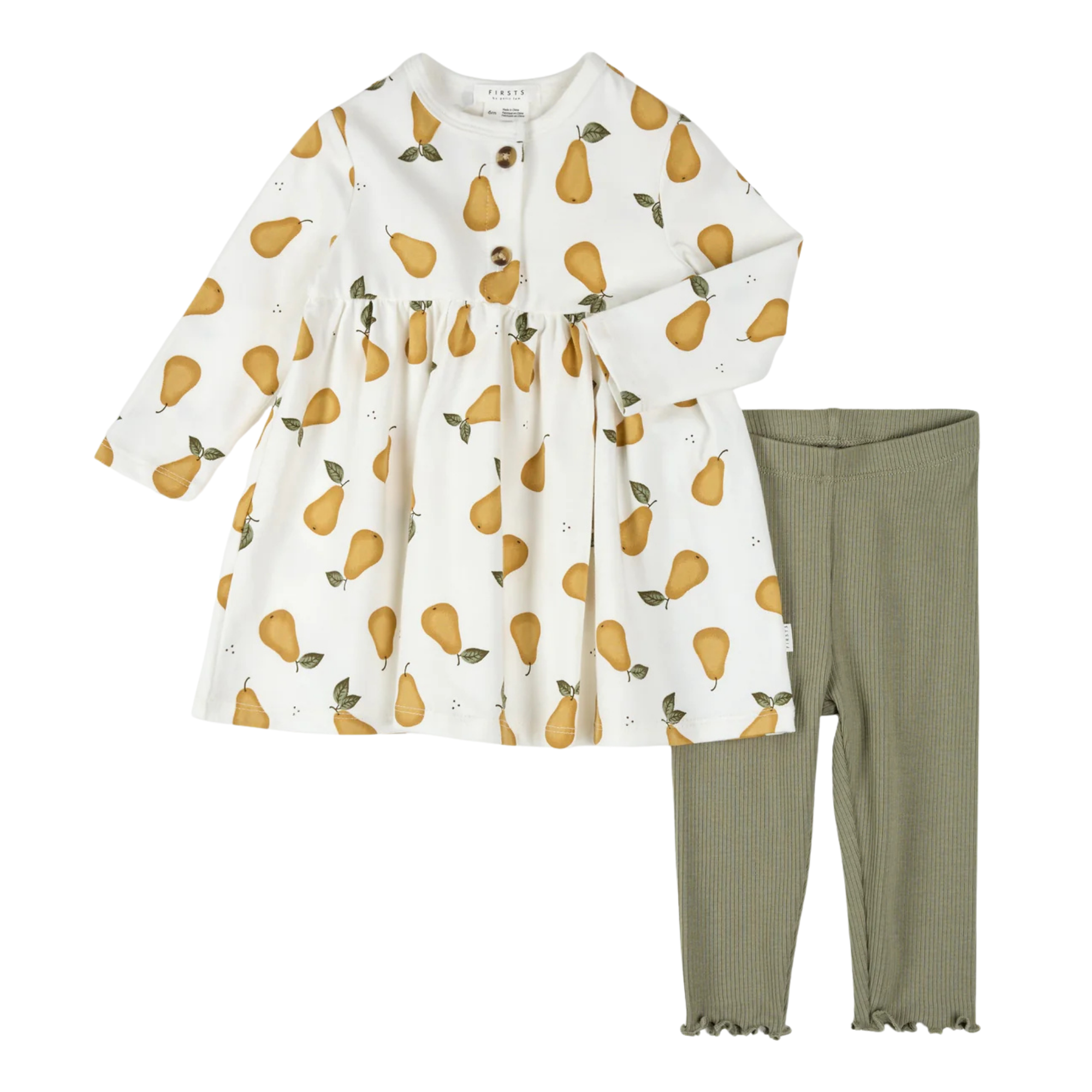 Ensemble robe 2 pièces à imprimé poire FIRSTS