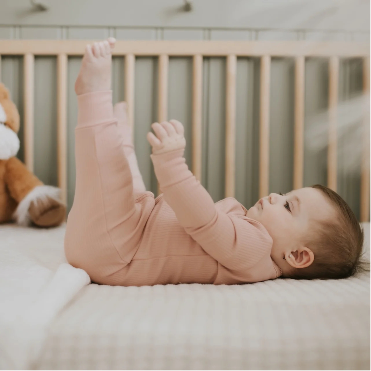 FIRSTS Pink Ribbed Sleeper