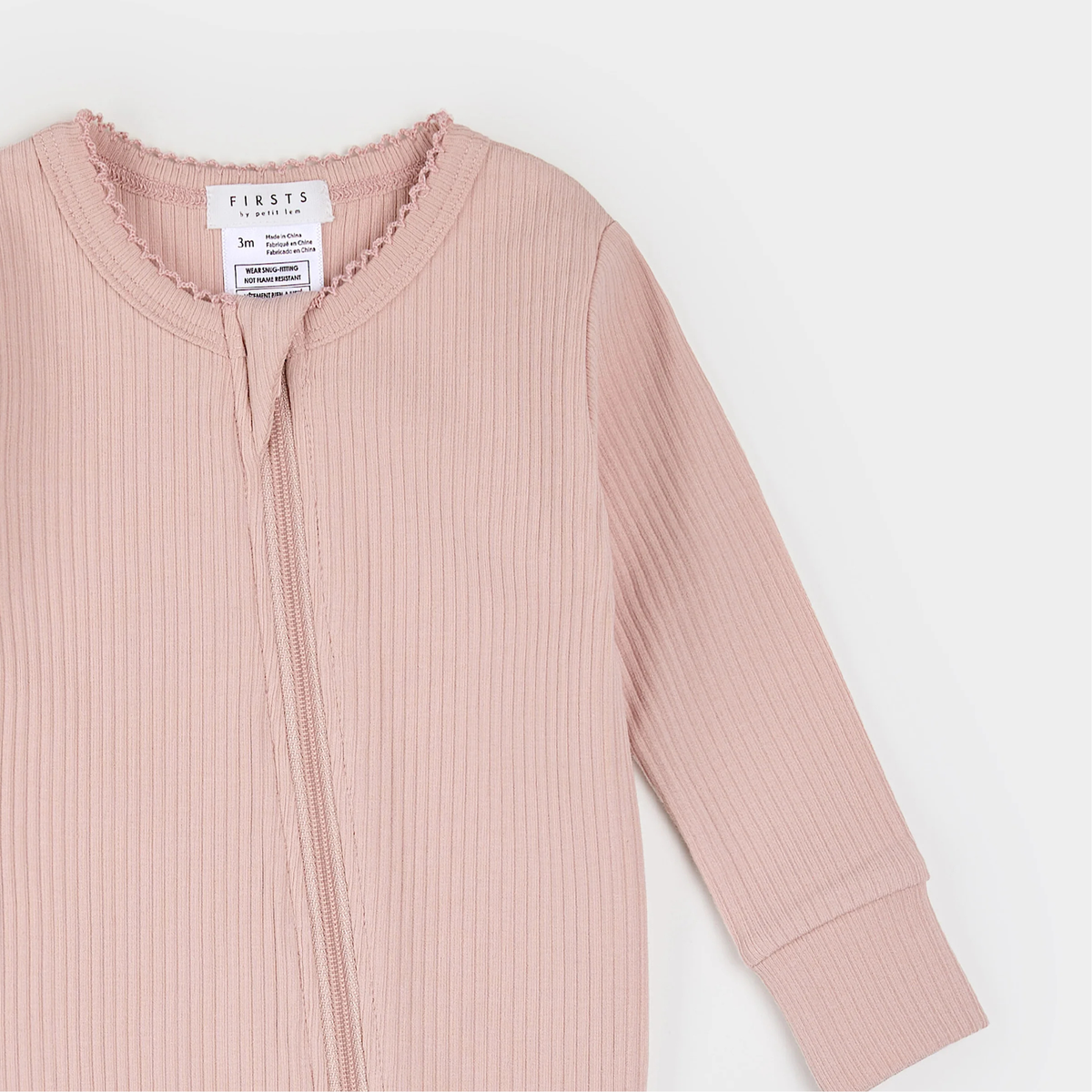 FIRSTS Pink Ribbed Sleeper