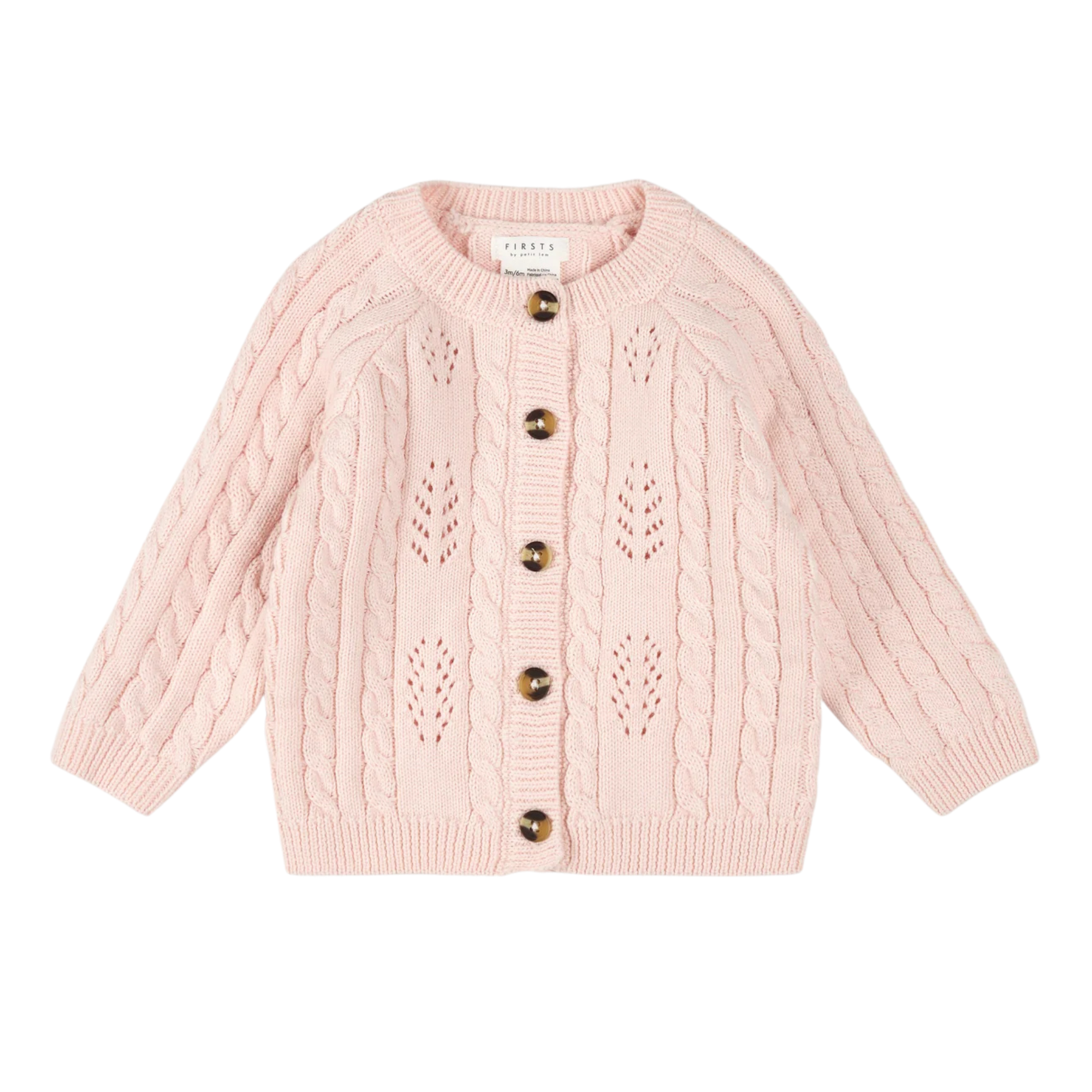 FIRSTS Pink Sweater Knit Cardigan