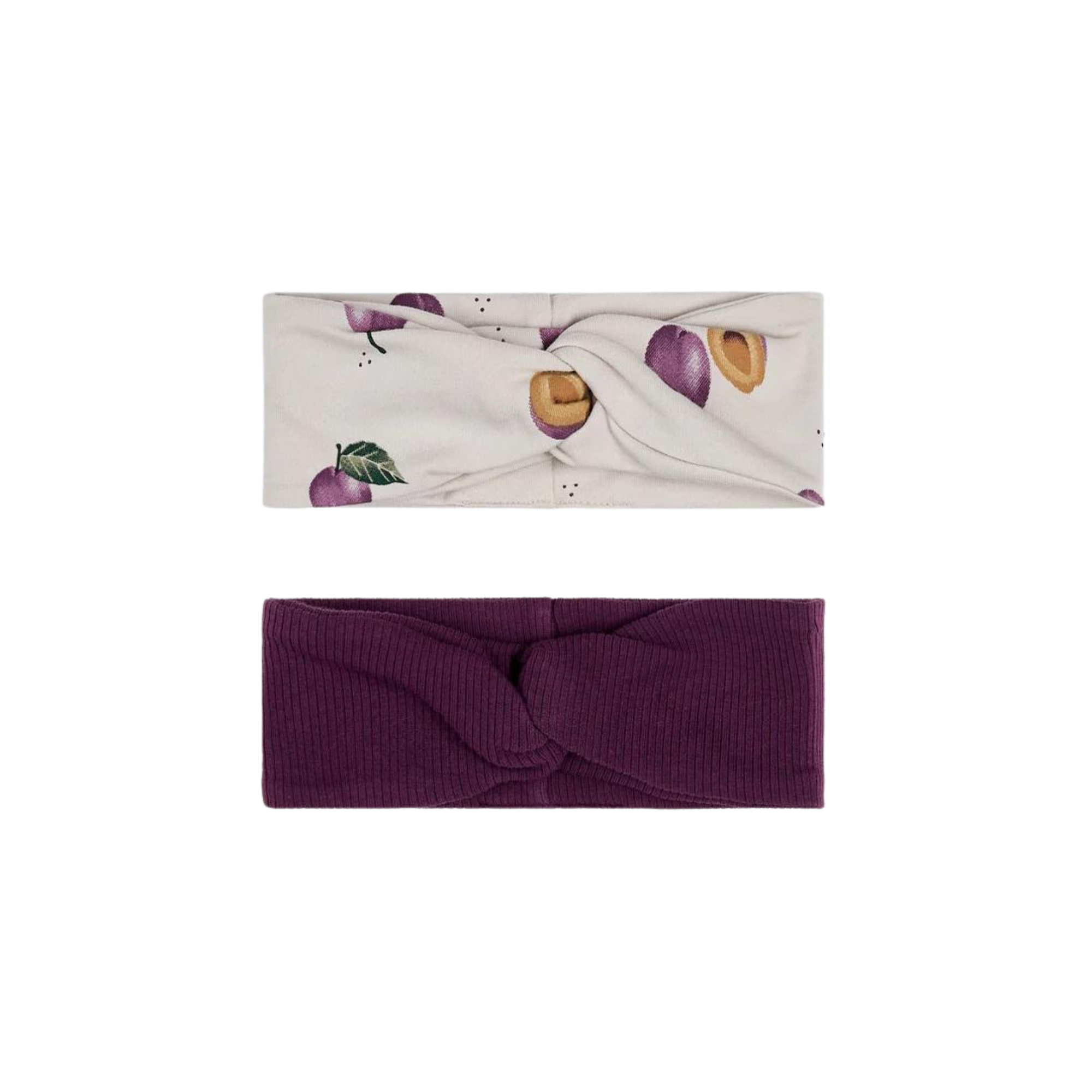 FIRSTS Plum Modal Rib and Plum Print Headbands