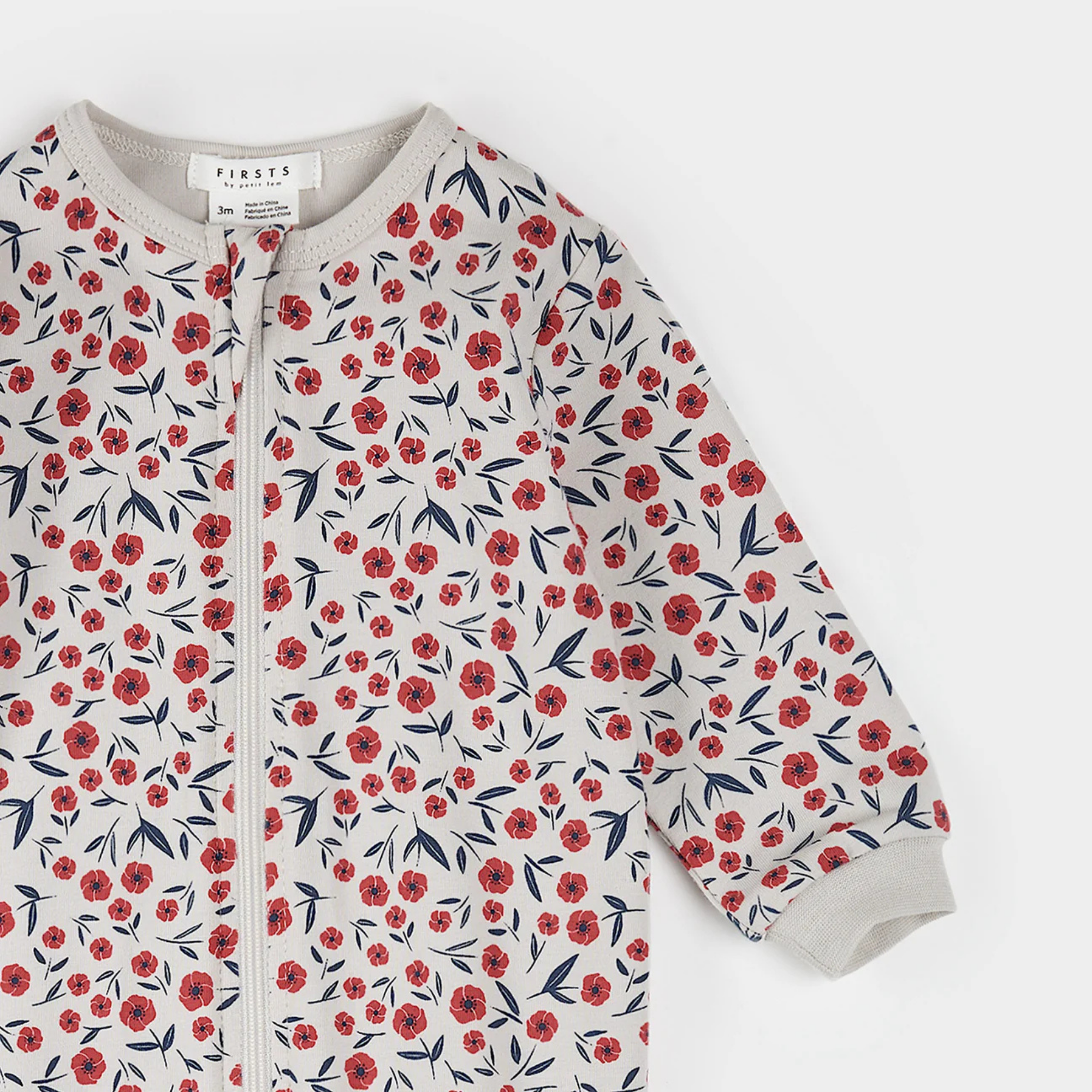 FIRSTS Poppy Floral Print on Beige Sleeper