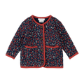 FIRSTS Poppy Floral Print on Dress Blue Quilted Cardigan