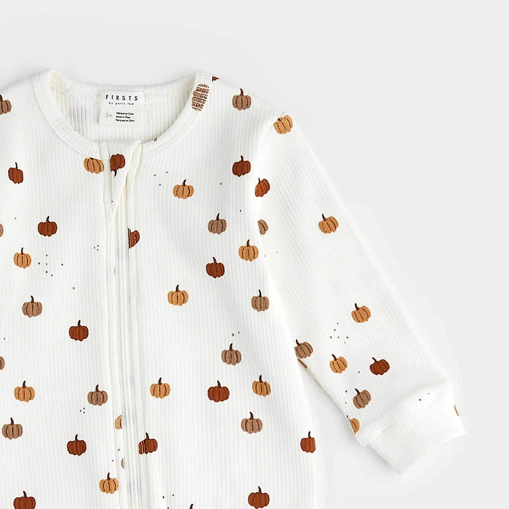 FIRSTS Pumpkin Patch Print on Off-White Sleeper