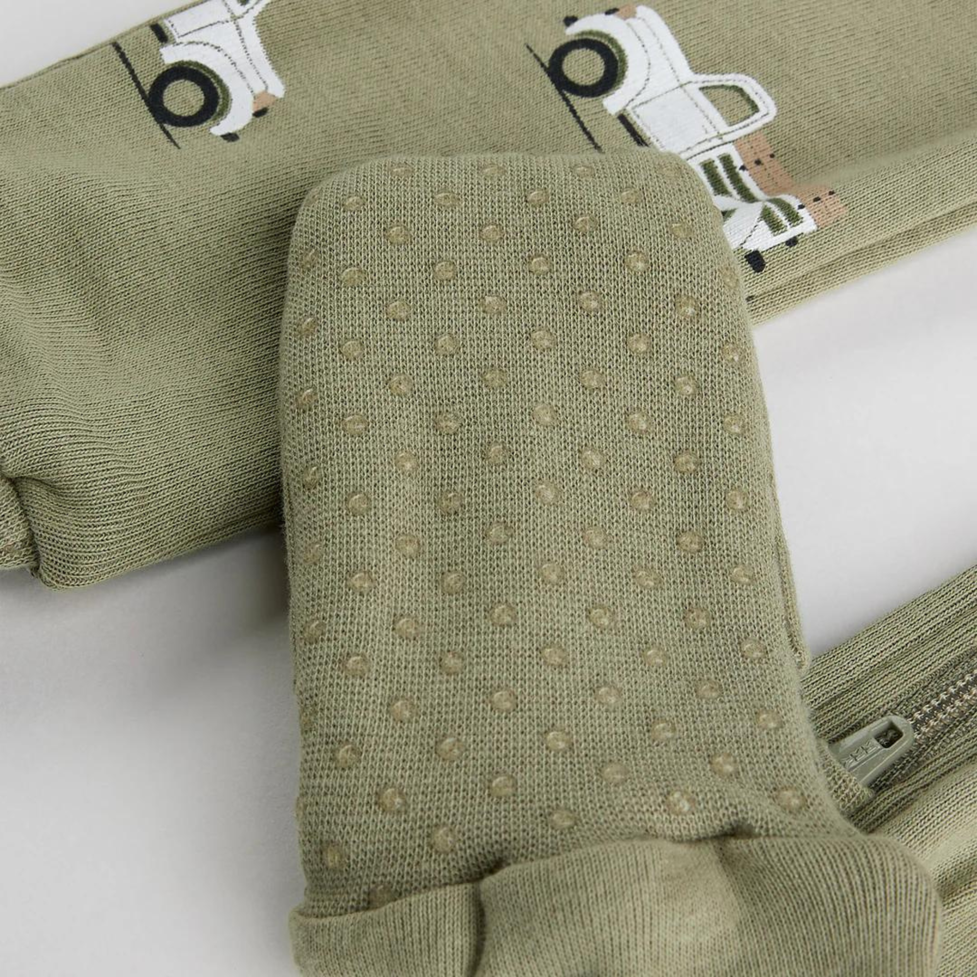 FIRSTS Pumpkin Pick-Up Print on Fall Green Convertible Sleeper