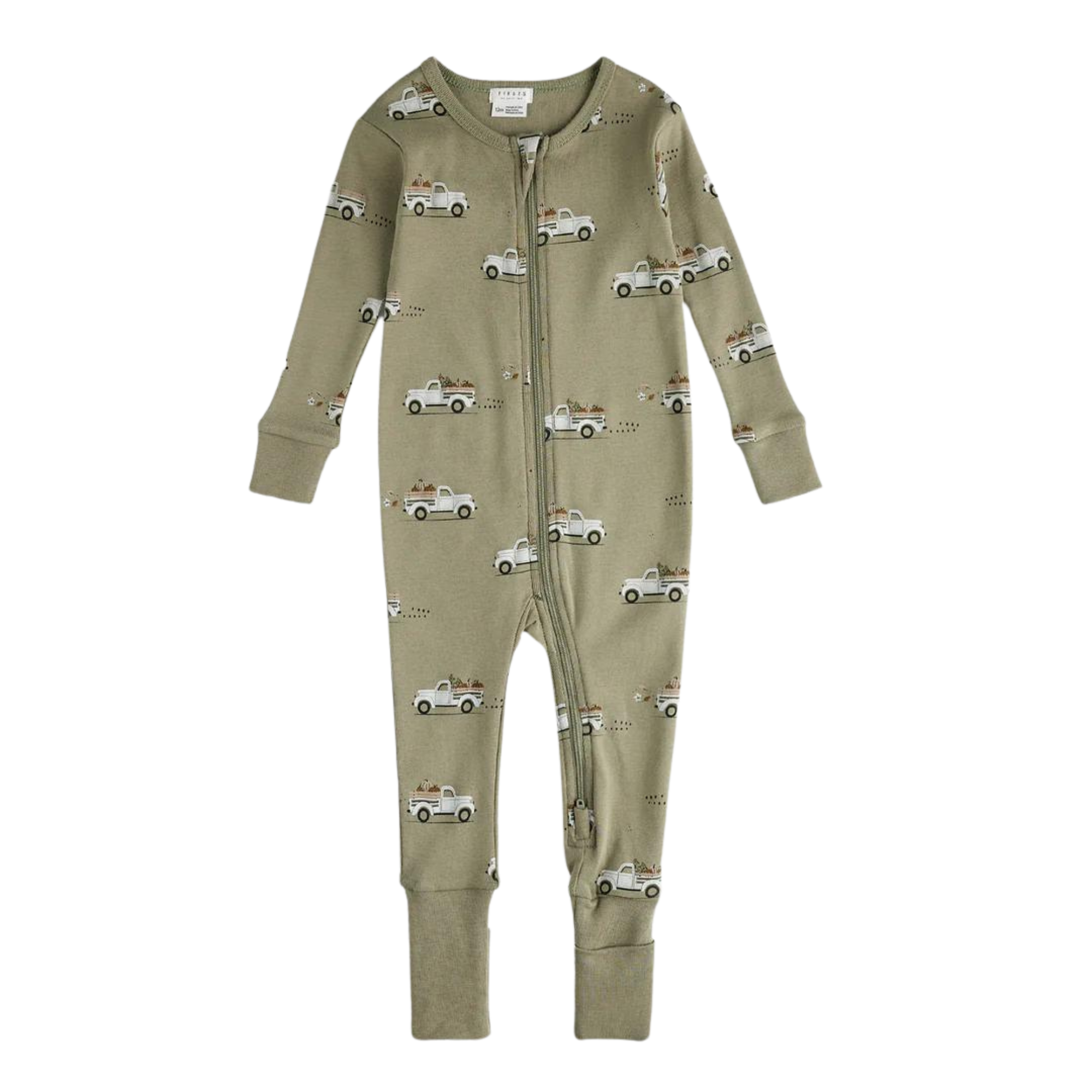 FIRSTS Pumpkin Pick-Up Print on Fall Green Convertible Sleeper