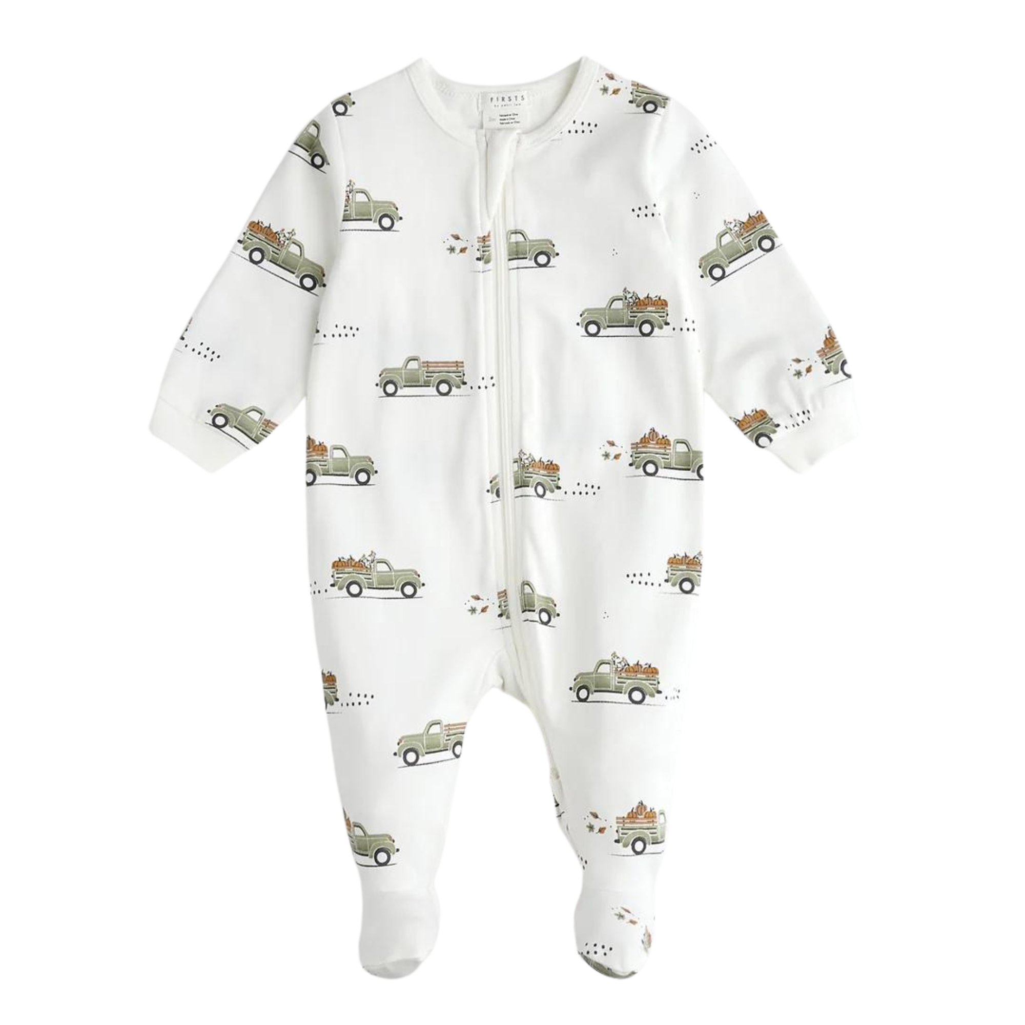 FIRSTS Pumpkin Pick-up Print on Off-White Sleeper