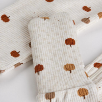 Thumbnail for FIRSTS Pumpkin Print on Heathered Oatmeal Convertible Sleeper