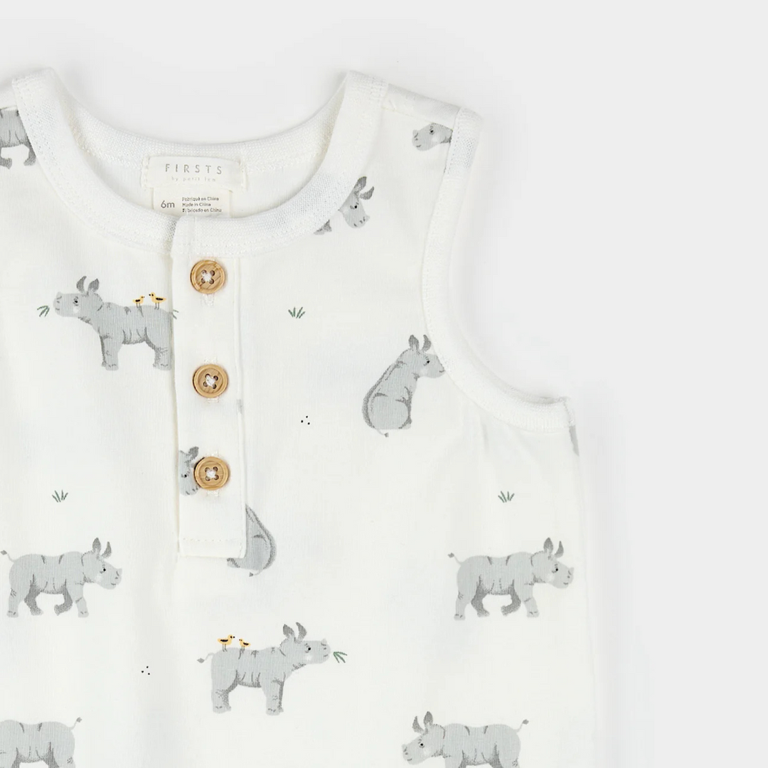Combinaison sans manches à imprimé rhinocéros FIRSTS