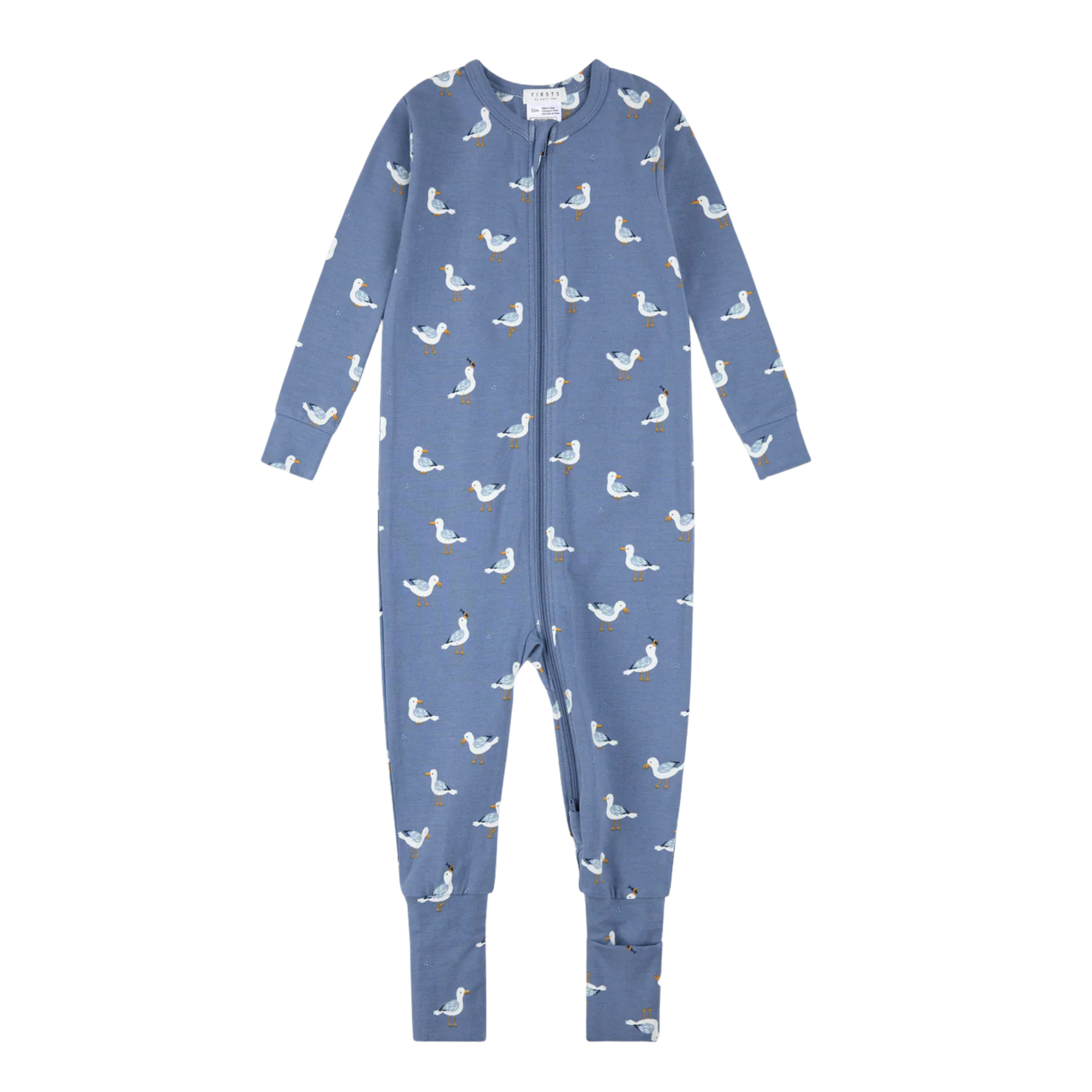 FIRSTS Seaguls Print on Blue Convertible Sleeper