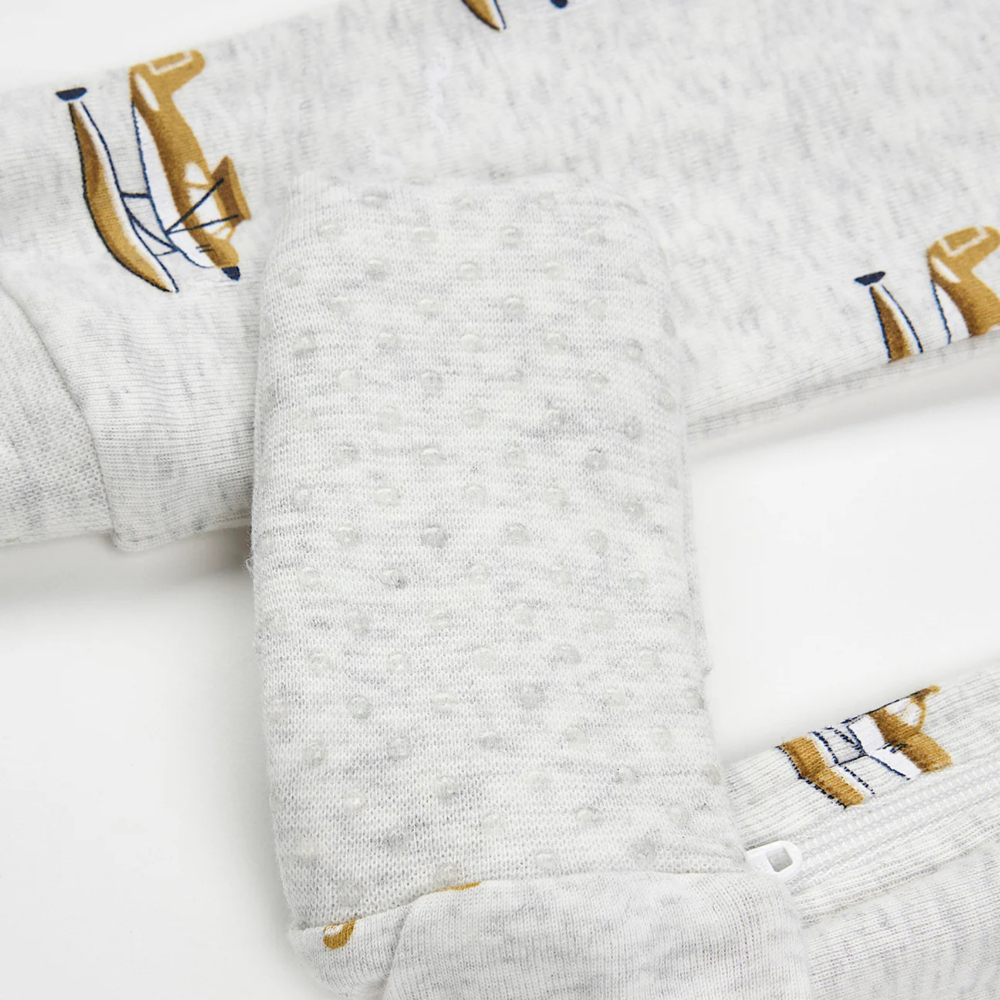 FIRSTS Seaplane Print on Heather Grey Convertible Sleeper