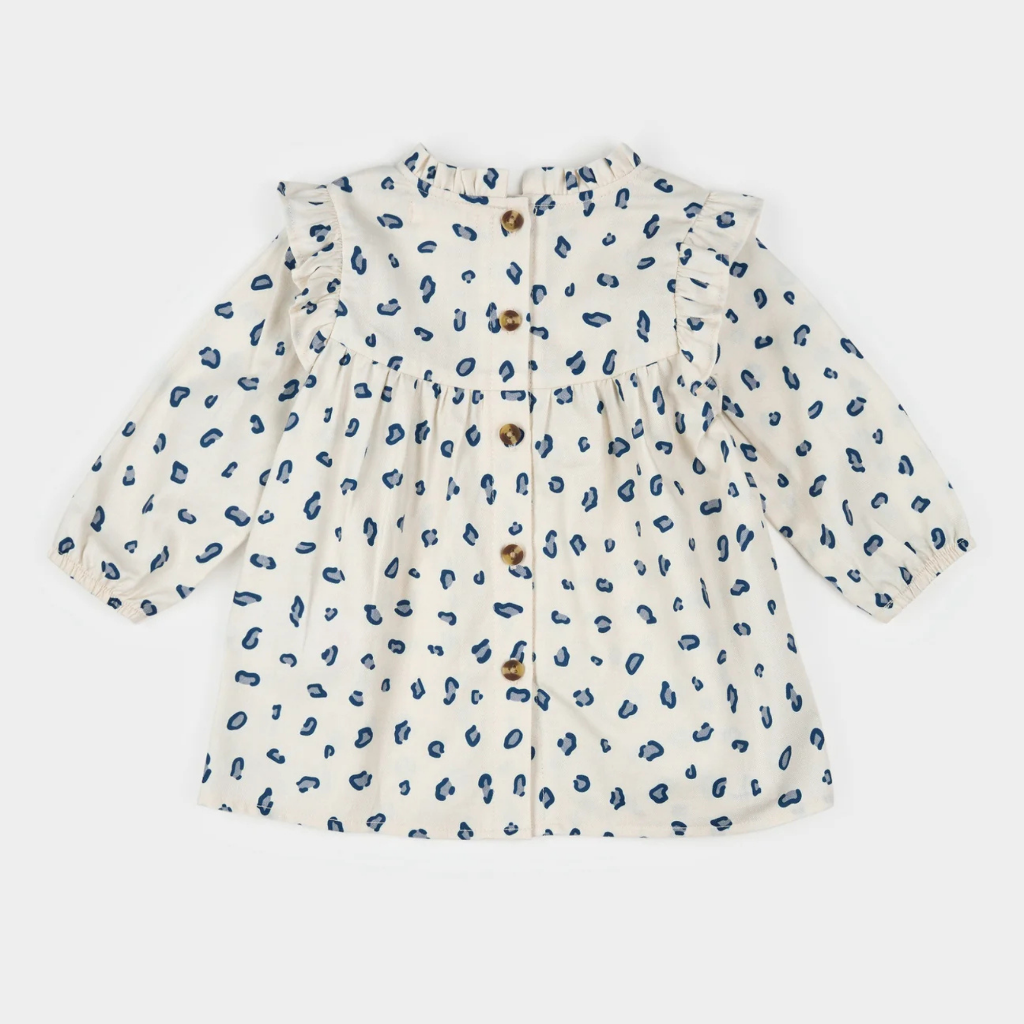 FIRSTS Snow Leopard Print on Brushed Twill Dress  Set