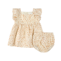 FIRSTS Spots Print on Antique White Cross Hatch Dress Set