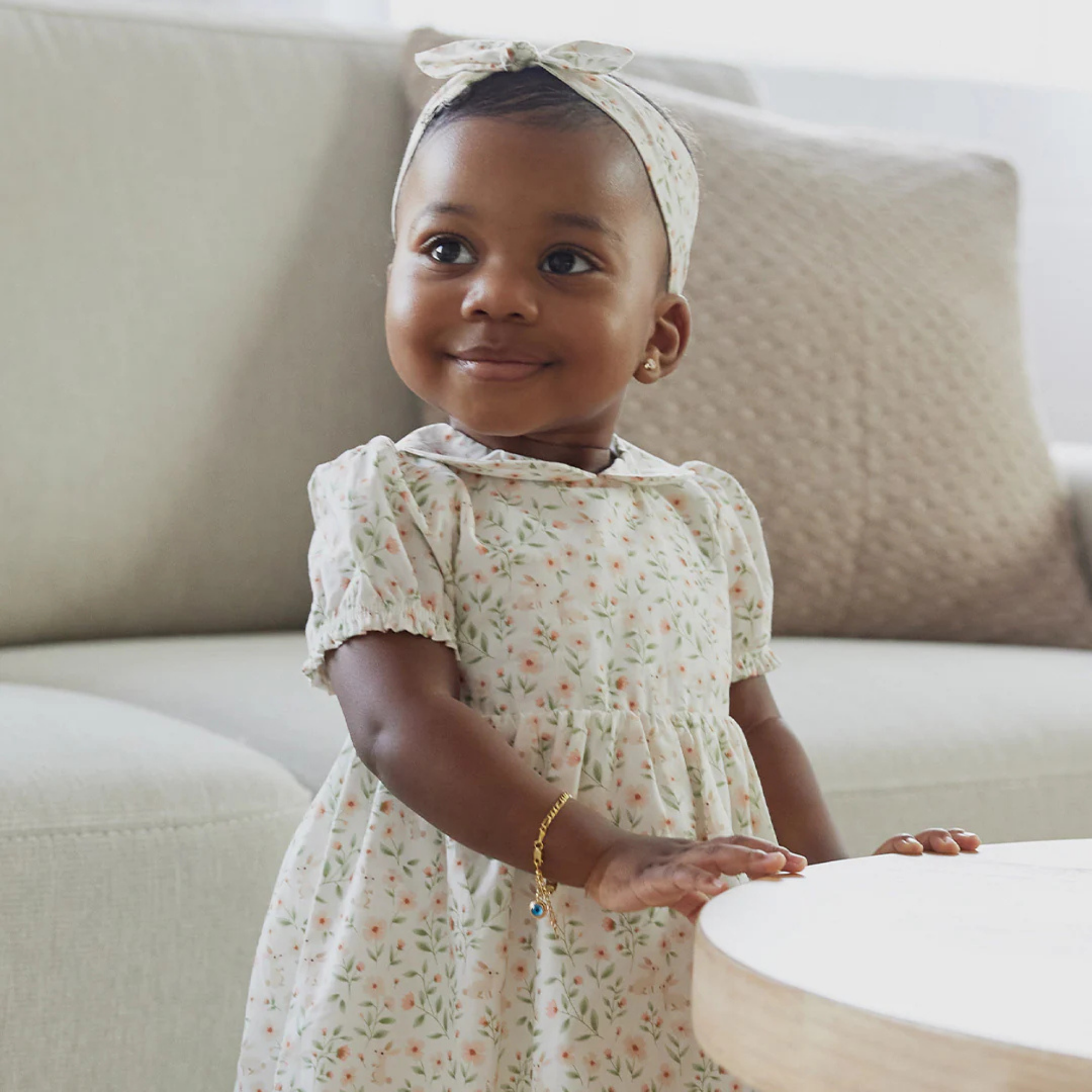 FIRSTS Spring Bunnies Poplin 3pc Dress Set