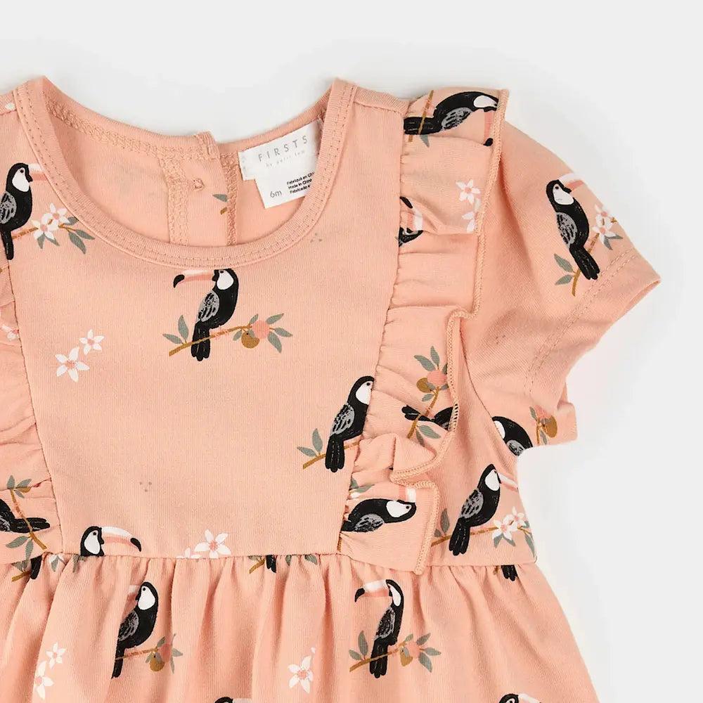 FIRSTS Toucan Print Bodysuit Dress