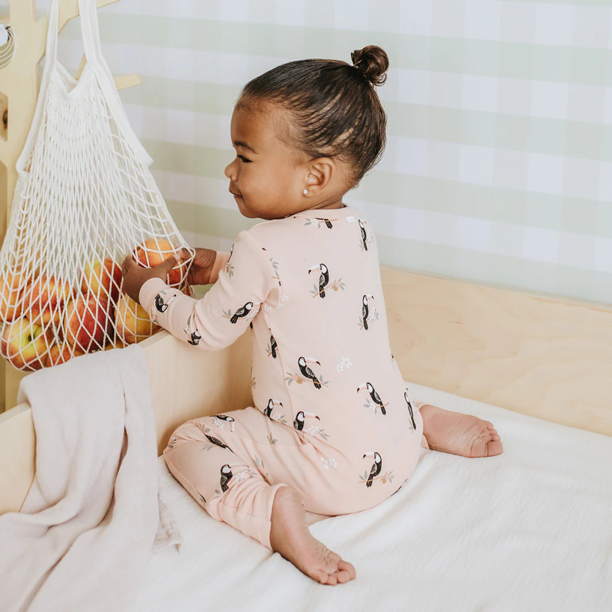 FIRSTS Toucans on Papaya Convertible Sleeper