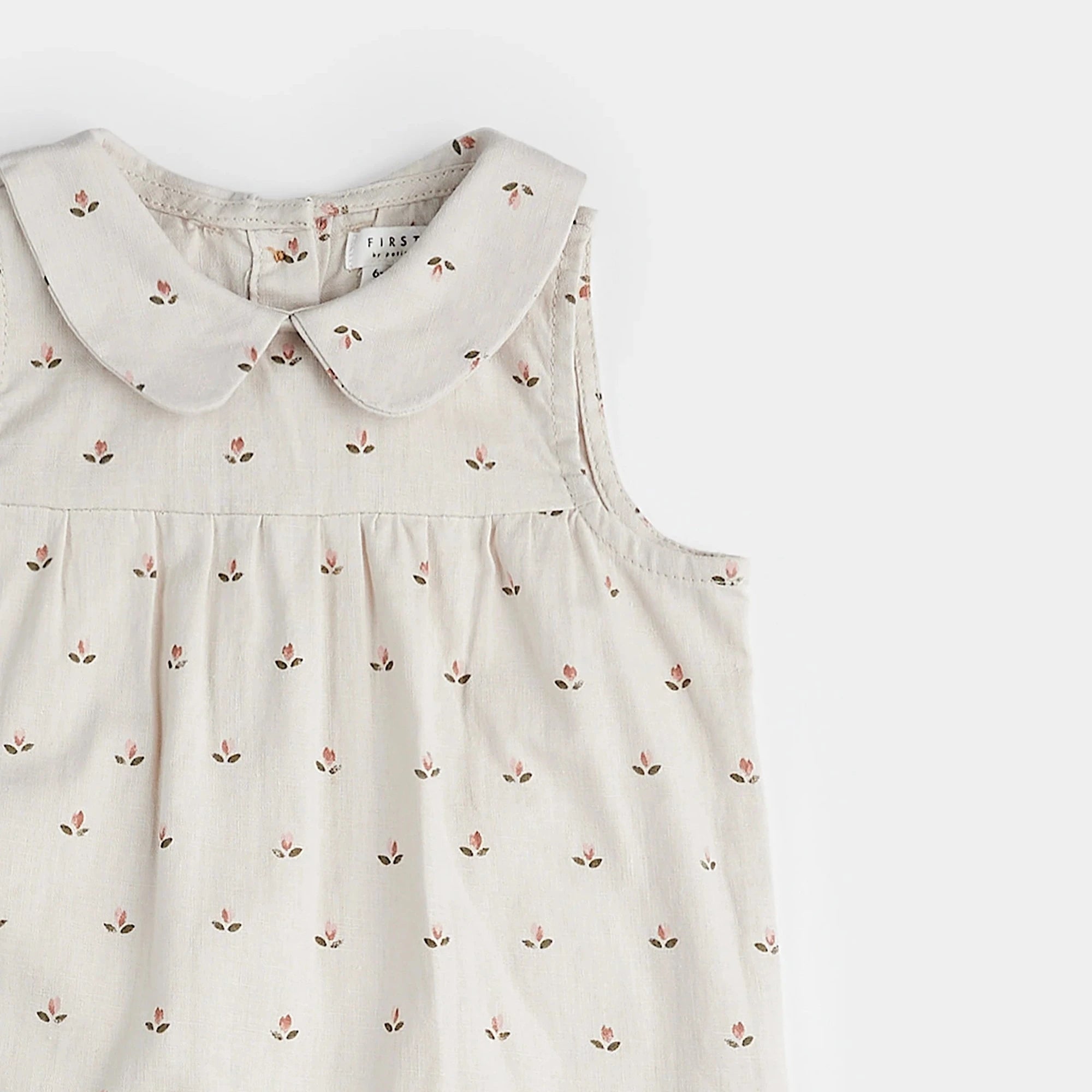 Combinaison en lin beige à imprimé tulipes FIRSTS 