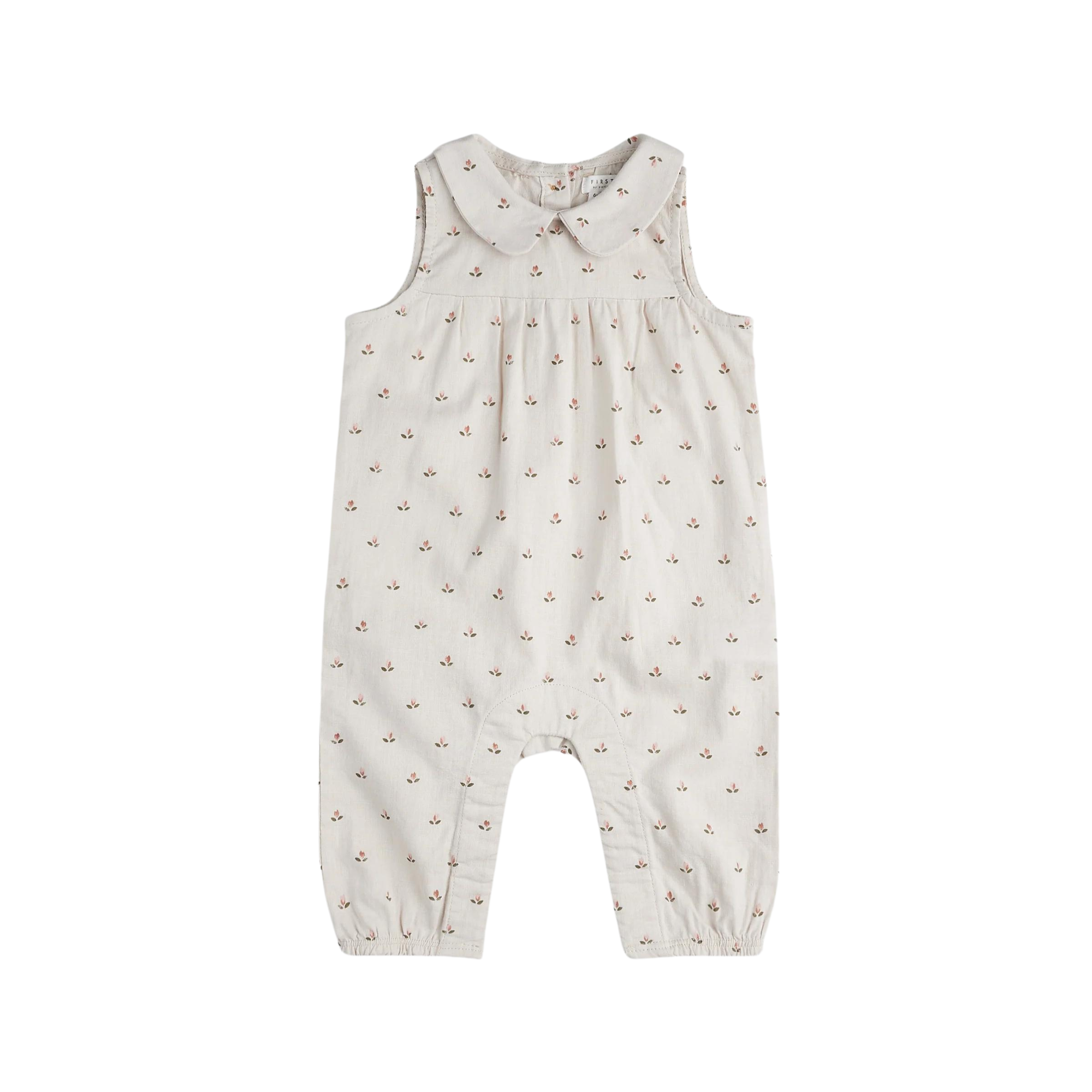 Combinaison en lin beige à imprimé tulipes FIRSTS 
