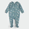Pyjama à pieds bleu sarcelle imprimé tulipes FIRSTS