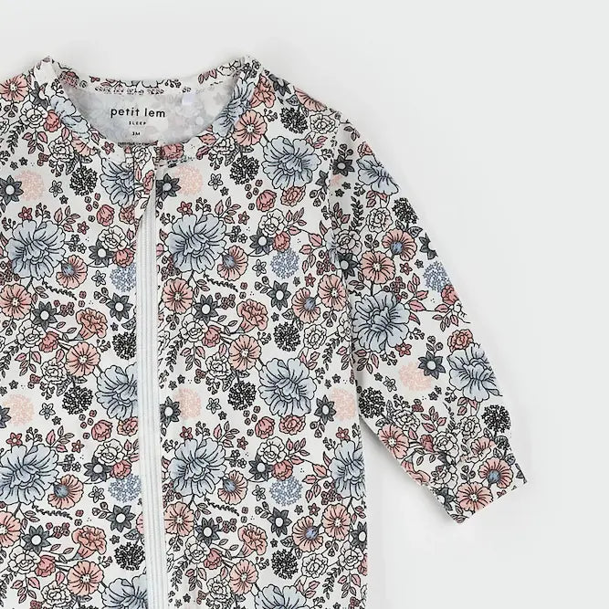 Pyjama en jersey à imprimé fleurs vintage FIRSTS 