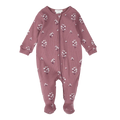 FIRSTS White Flowers Print on Mauve Sleeper