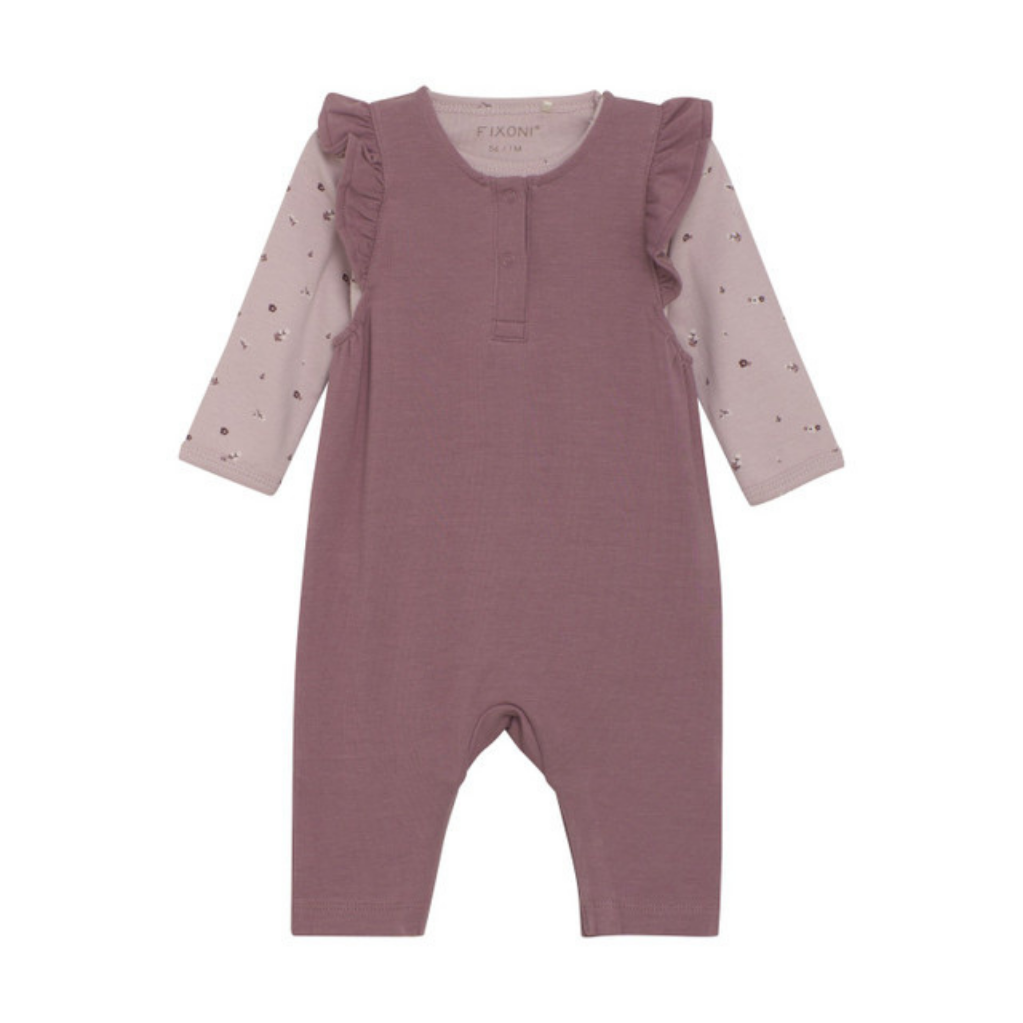 Ensemble body + barboteuse FIXONI - Mauve mélancolique