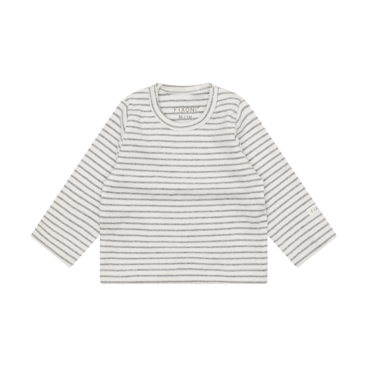 FIXONI Stripe T-Shirt LS Flint Gray Melange