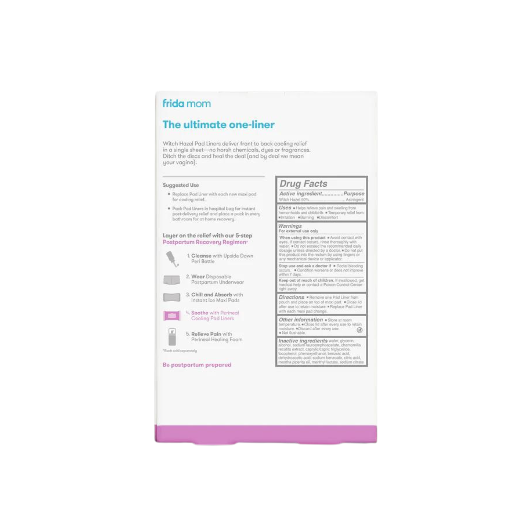 FRIDA MOM Witch Hazel Perineal Cooling Pad Liners